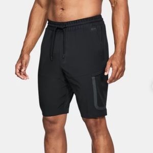 Under Armour Black and Gray Cargo Shorts with Elastic Waistband
